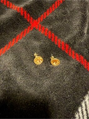 Gold-Tone Faceted Round Stud Earrings - Women Jewelry Earrings